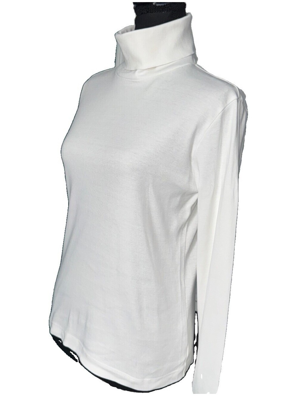 J.CREW Women’s Cotton Perfect Slim Fit Turtleneck In White-Size Medium - Picture 4 of 8